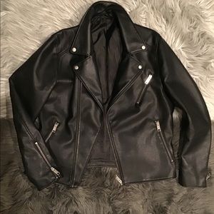 Zara Leather Jacket Mens Size M, W/ Gucci Shoes